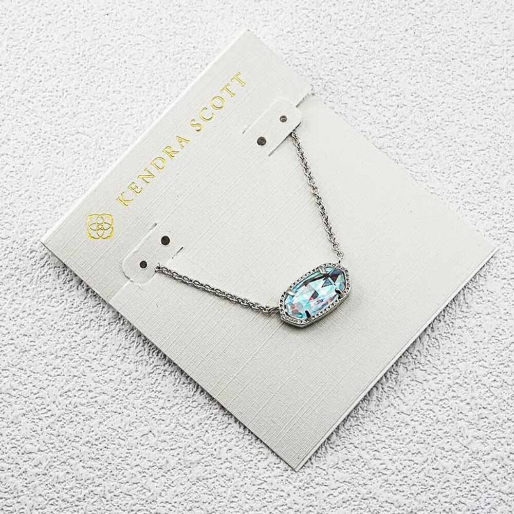 Kendra Scott Clear Iridescent Glass Necklace